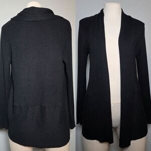 JM Collection Black Open Cardigan